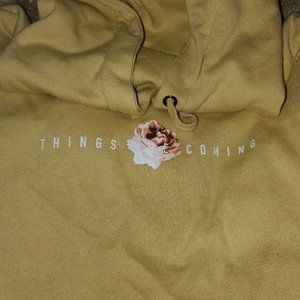 BEAUTY THINGS ARE COMING NO BOUNDARIES SOFT YELLOW FLORAL GRAPHICS HOODIE